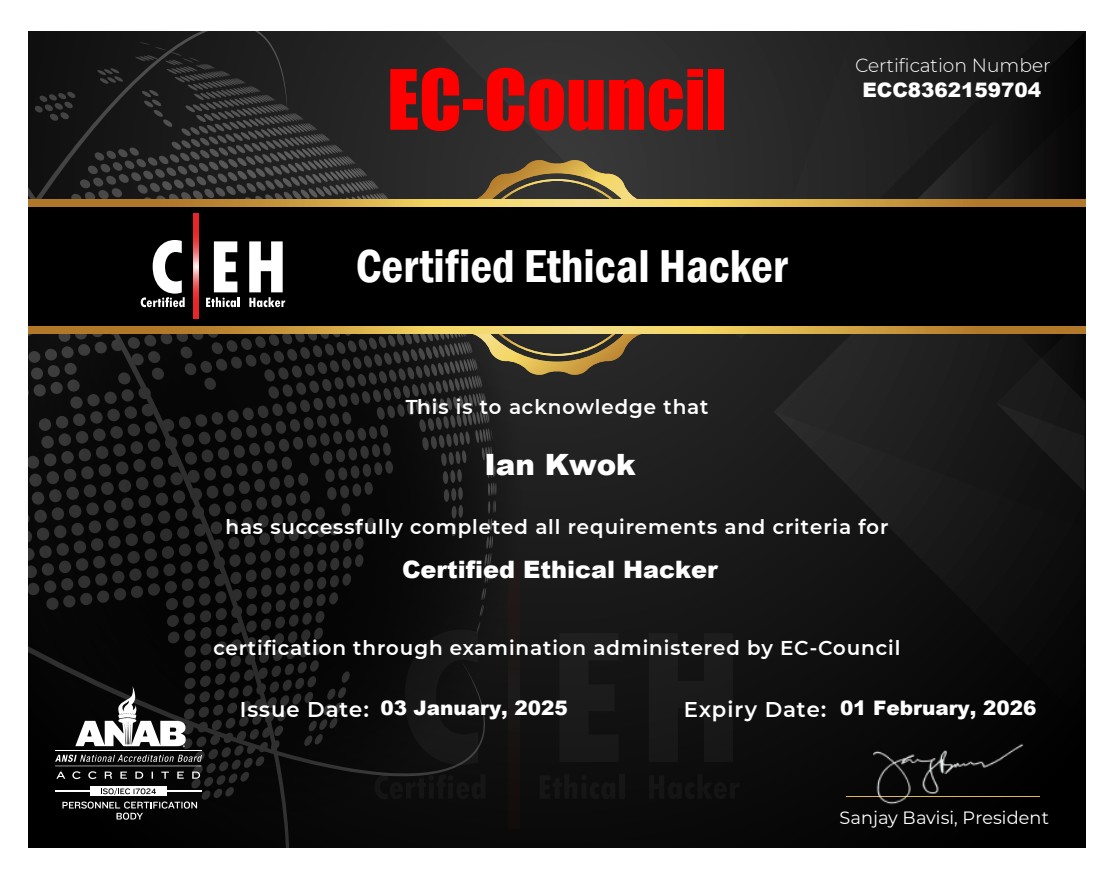 Certified Ethical Hacker